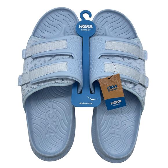HOKA Ora Luxe Shoes Mens Size 14 Summer Song Ice Flow Recovery Slides 1134150 - Picture 1 of 7